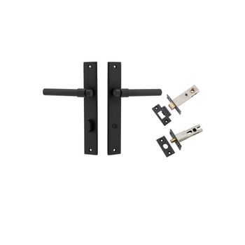 Helsinki Lever - Rectangular Backplate Privacy Kit with Privacy Turn