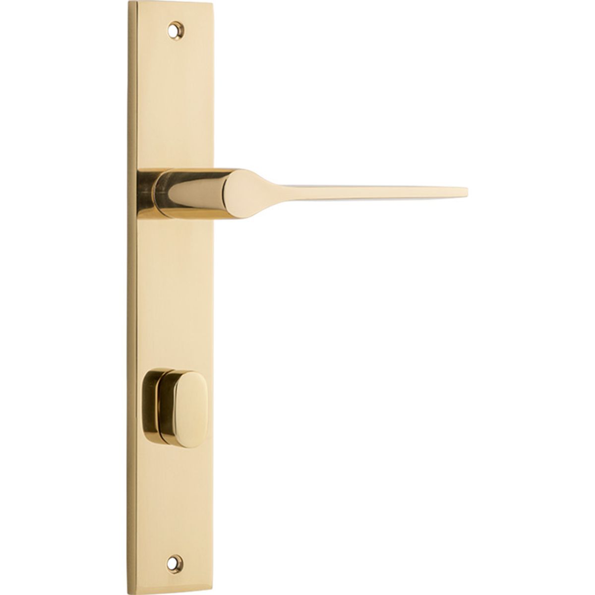 10254P85 - Como Lever - Rectangular Backplate - Polished Brass - Privacy
