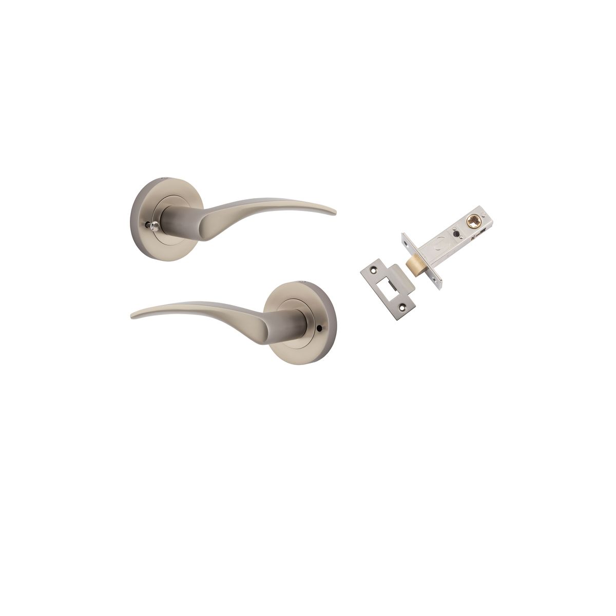 9229KIBPRIV60 - Oxford Lever - Round Rose (Inbuilt Privacy) - Satin Nickel - Privacy