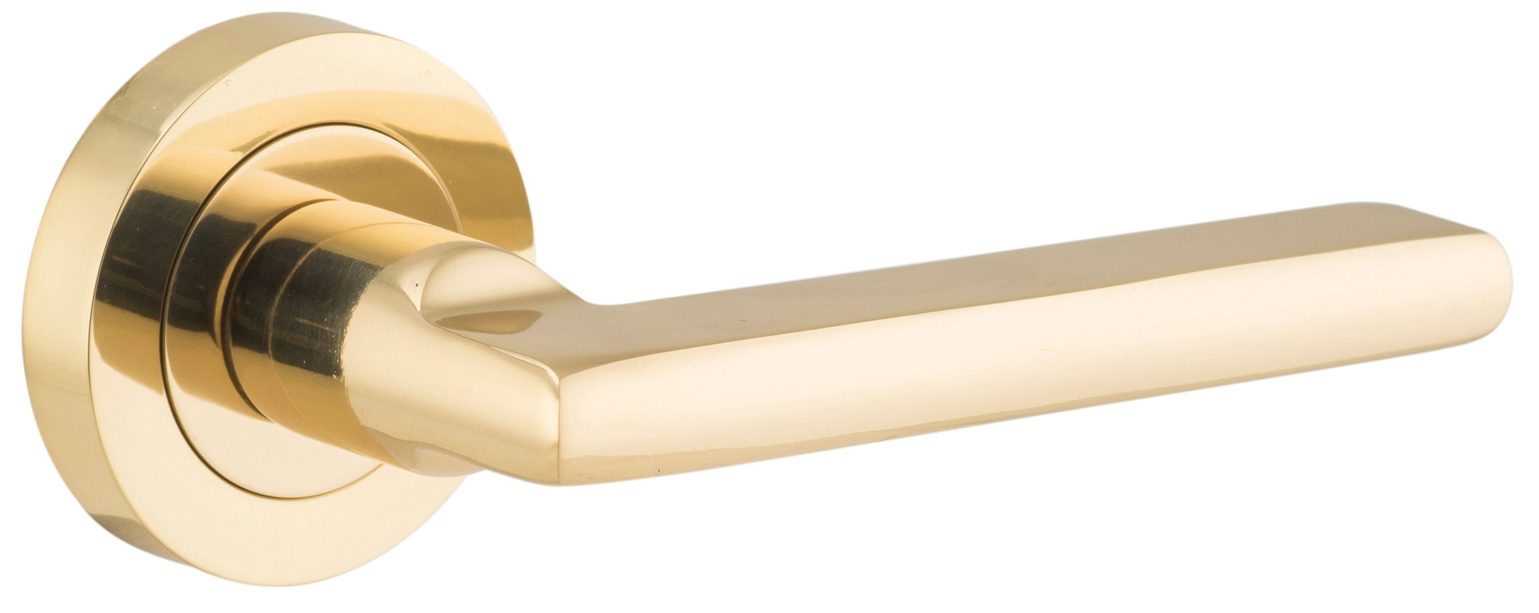 9210 - Baltimore Lever - Round Rose - Polished Brass - Passage