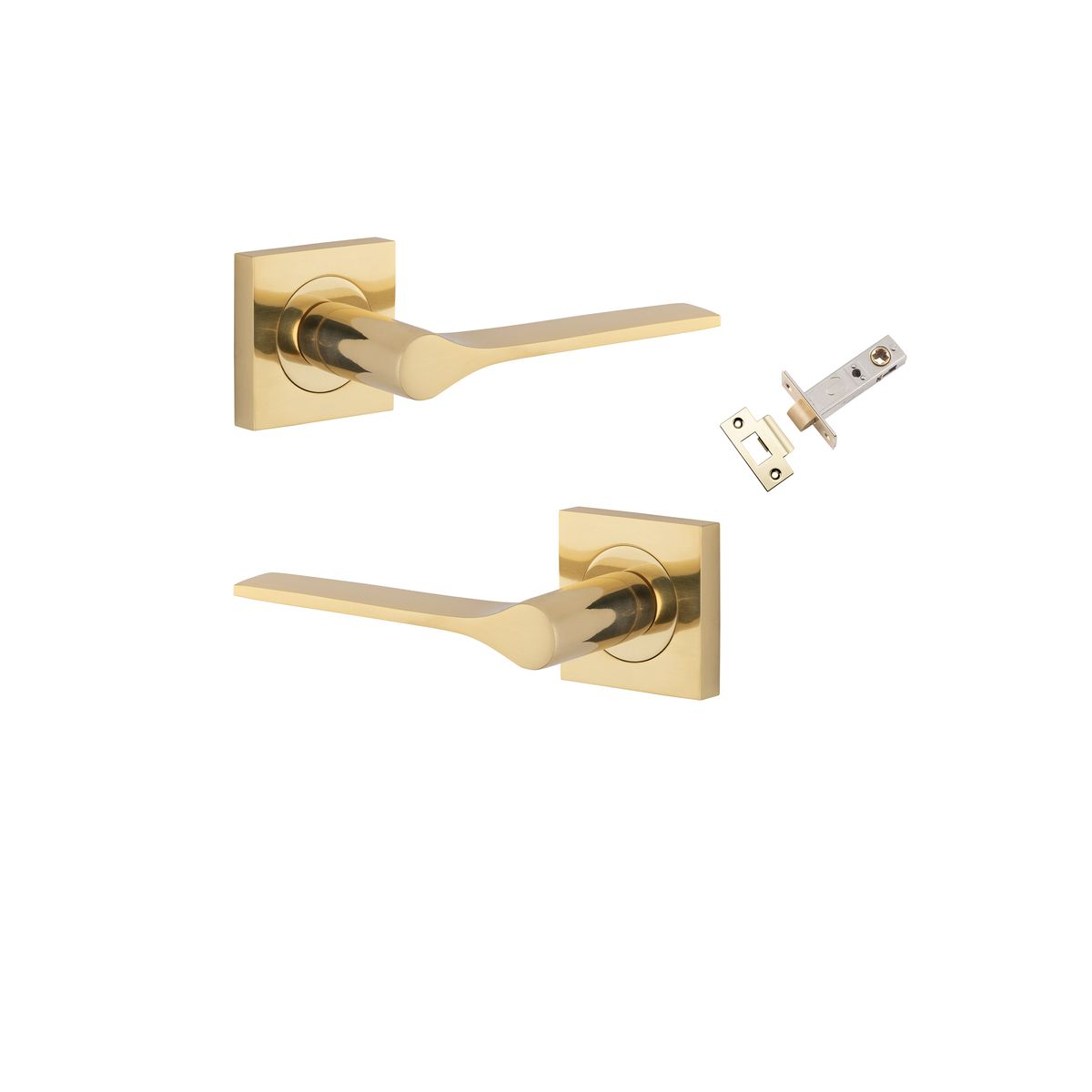 0430KPASS60 - Como Lever - Square Rose Passage Kit - Polished Brass - Passage