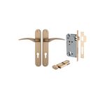 15728KENTR60KT - Oxford Lever - Oval Backplate Entrance Kit with High Security Lock - Brushed Brass - Entrance