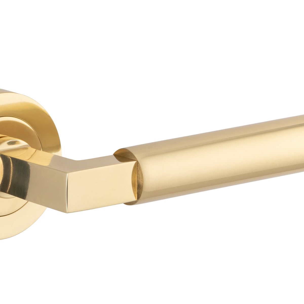 0340 - Berlin Lever - Round Rose - Polished Brass - Passage