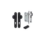 12832KENTR60KK - Paddington Knob - Oval Backplate Entrance Kit with High Security Lock - Matt Black - Entrance