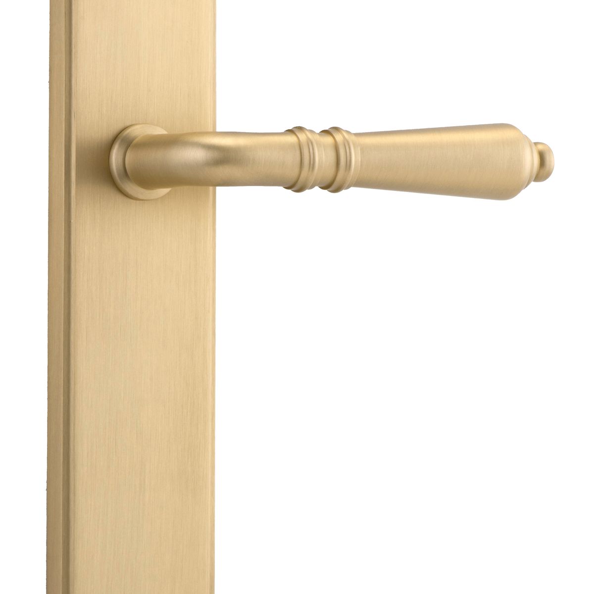15212 - Sarlat Lever - Shouldered Backplate - Brushed Brass - Passage