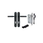 12766KENTR60KT - Berlin Lever - Oval Backplate Entrance Kit with High Security Lock - Matt Black - Entrance