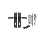 10794KENTR60KT - Berlin Lever - Chamfered Backplate Entrance Kit with High Security Lock - Signature Brass - Entrance