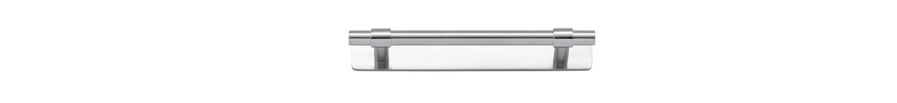 21005B - Helsinki Cabinet Pull with Backplate - CTC128mm - Brushed Chrome