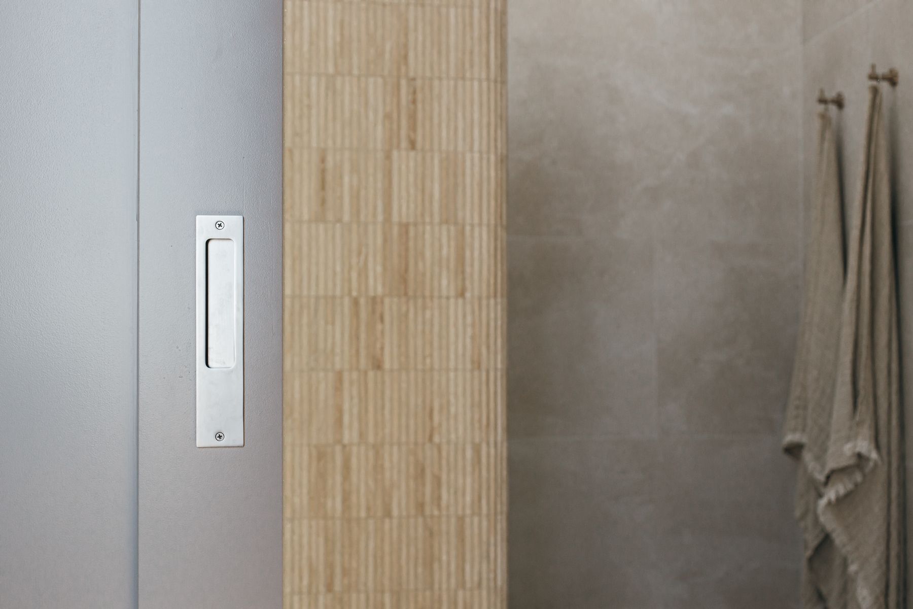 21415 - Rectangular Sliding Door Pull Passage Kit - Brushed Chrome - Passage