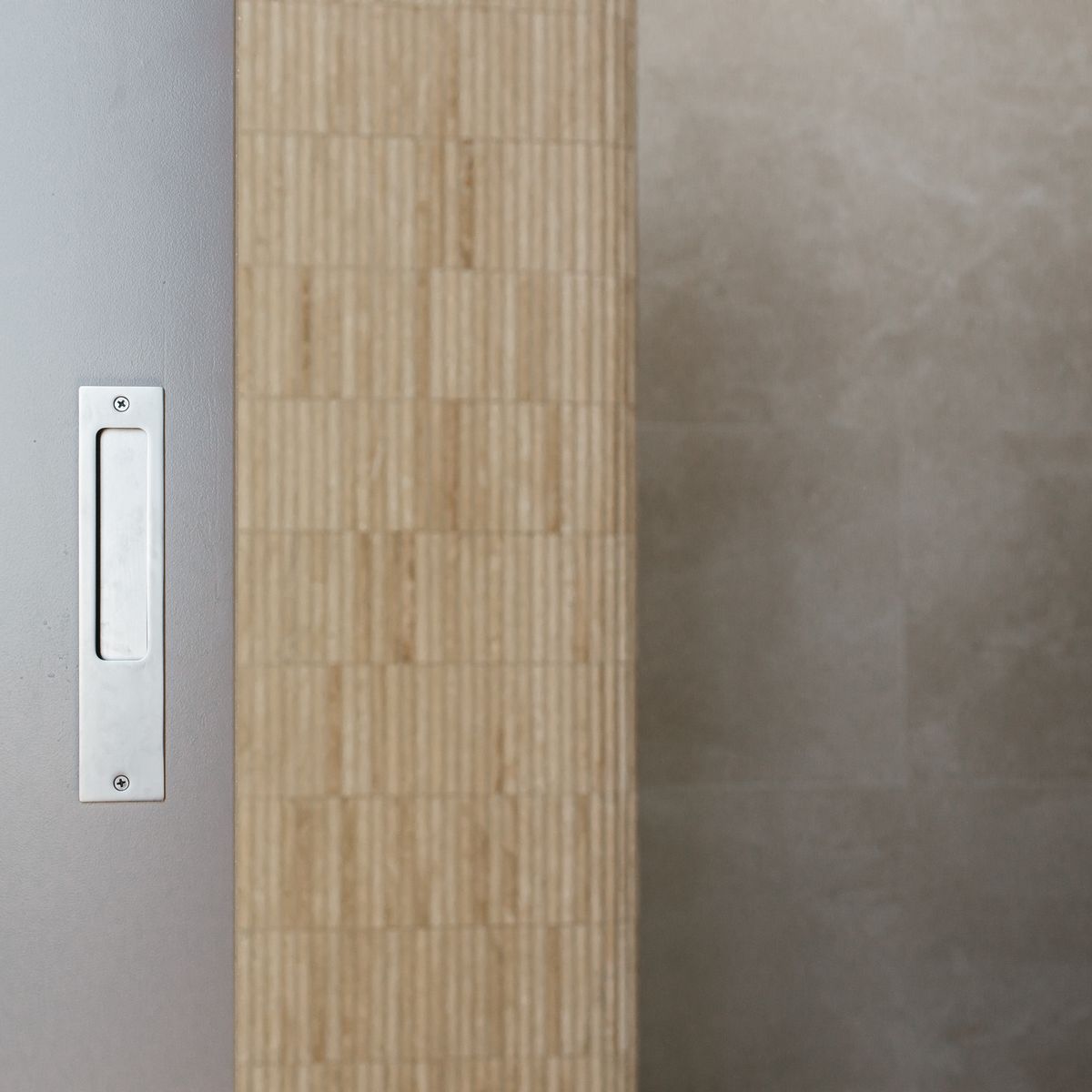 21415 - Rectangular Sliding Door Pull Passage Kit - Brushed Chrome - Passage