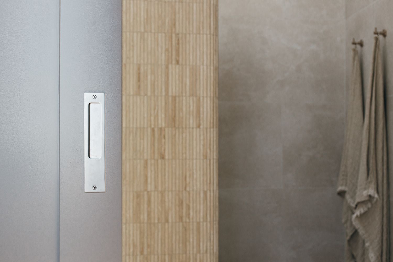 21416 - Rectangular Sliding Door Pull Passage Kit - Brushed Brass - Passage