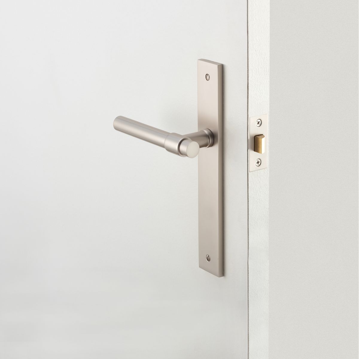 14896KPASS60 - Helsinki Lever - Rectangular Backplate Passage Kit - Satin Nickel - Passage