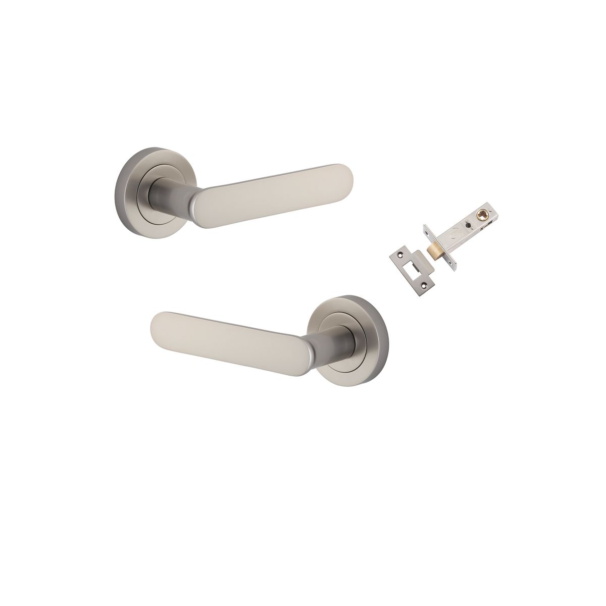0339KPASS60 - Bronte Lever - Round Rose Passage Kit - Satin Nickel - Passage