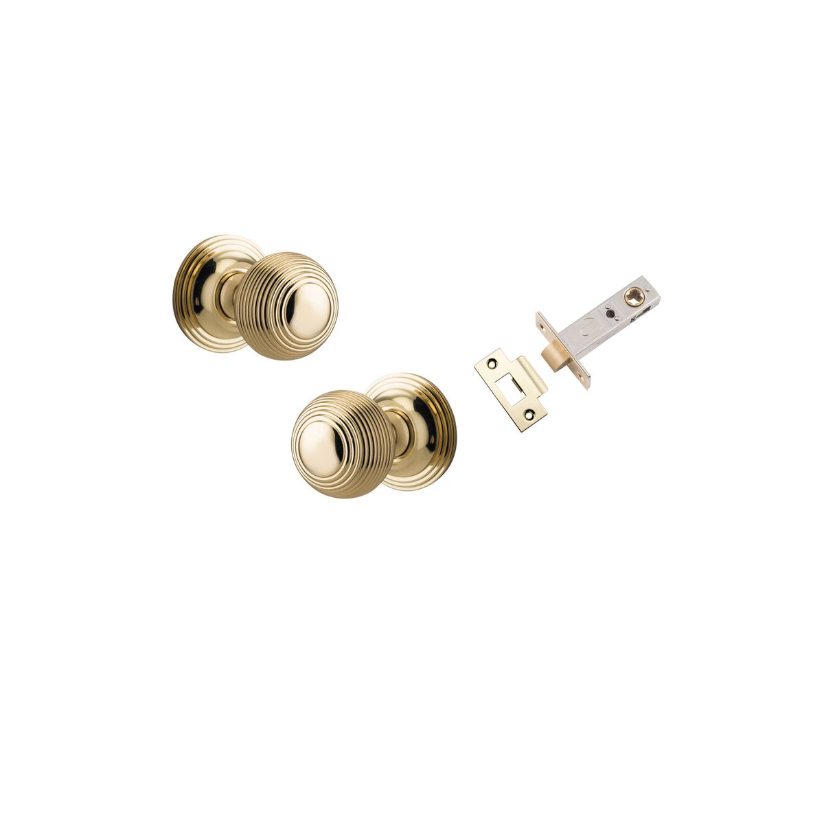 0220KPASS60 - Guildford Knob - Round Rose Passage Kit - Polished Brass - Passage
