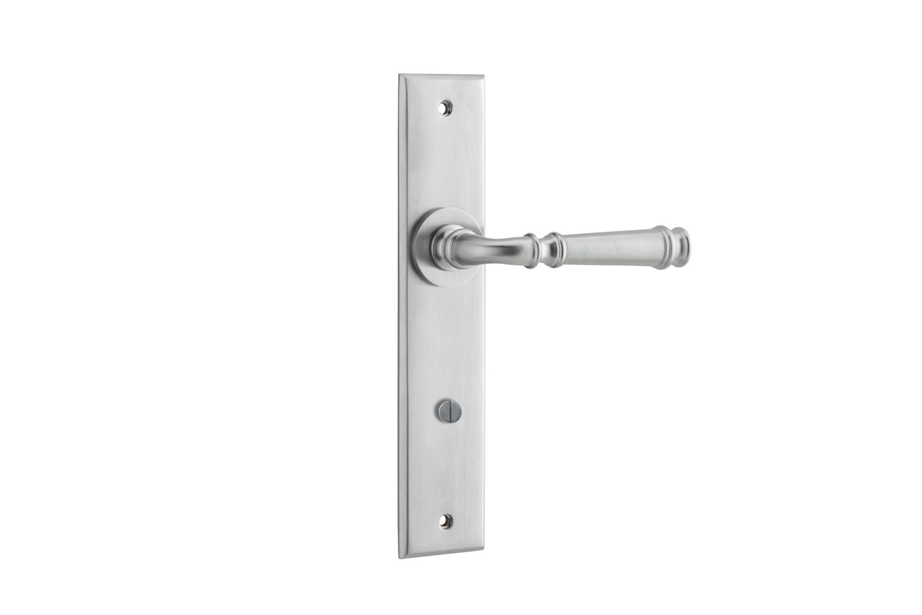 12286 - Verona Lever - Chamfered Backplate - Brushed Chrome - Passage