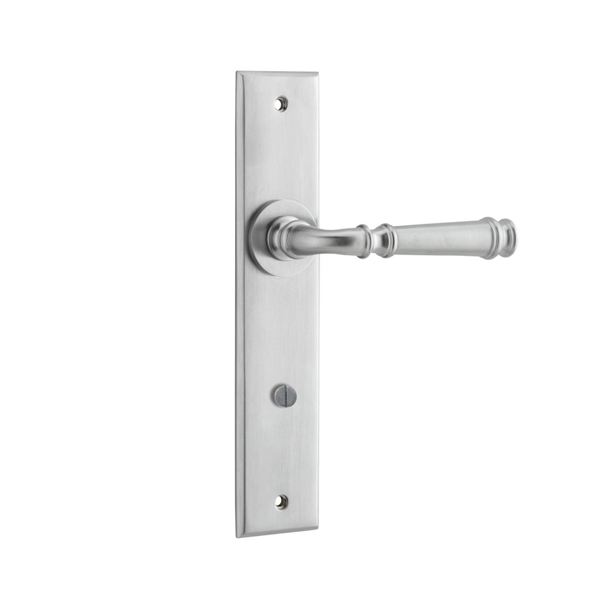 12286 - Verona Lever - Chamfered Backplate - Brushed Chrome - Passage