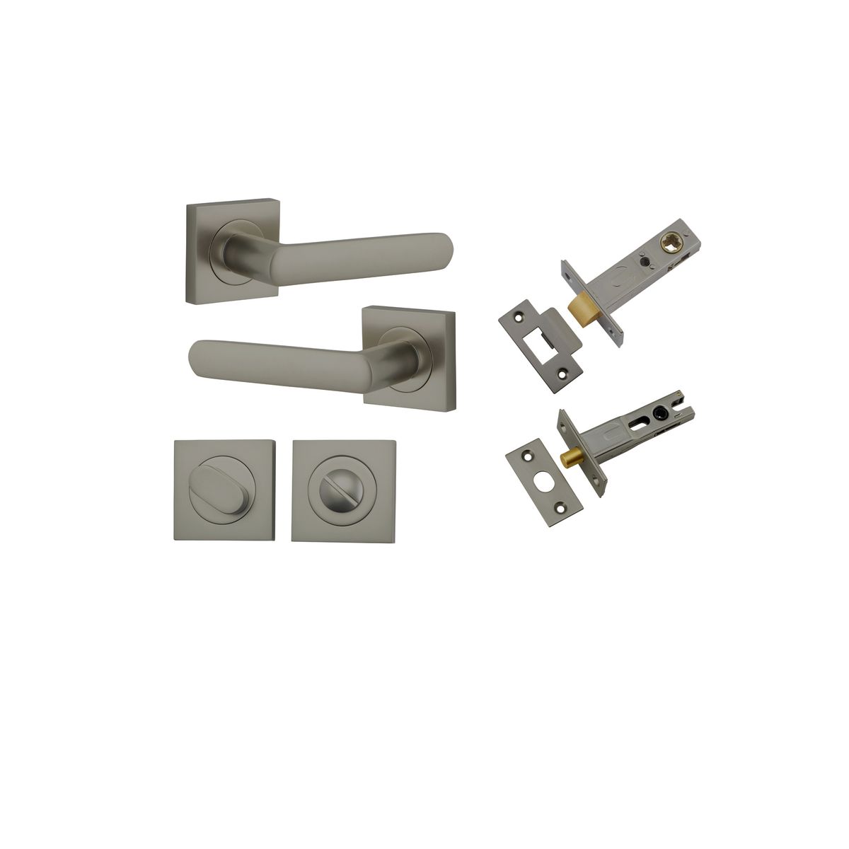 16871KPRIV60 - Osaka Lever - Square Rose Privacy Kit with Separate Privacy Turn - Graphite PVD - Privacy