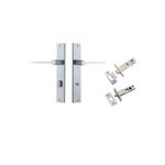 12254KPRIV60 - Como Lever - Rectangular Backplate Privacy Kit - Brushed Chrome - Privacy