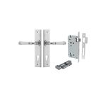 12286KENTR60KT - Verona Lever - Chamfered Backplate Entrance Kit with High Security Lock - Brushed Chrome - Entrance