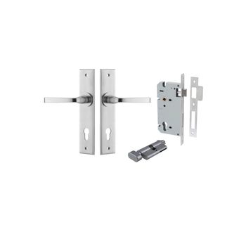 Annecy Lever - Chamfered Backplate Entrance Kit with High Security Lock