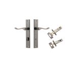 13920KPRIV60 - Stirling Lever - Rectangular Backplate Privacy Kit with Privacy Turn - Distressed Nickel - Privacy
