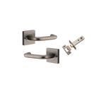 20367KIBPRIV60 - Oslo Lever - Square Rose (Inbuilt Privacy) - Distressed Nickel - Privacy