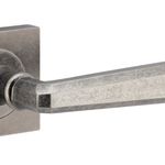 21197KIBPRIV60 - Copenhagen Lever - Square Rose (Inbuilt Privacy) - Distressed Nickel - Privacy