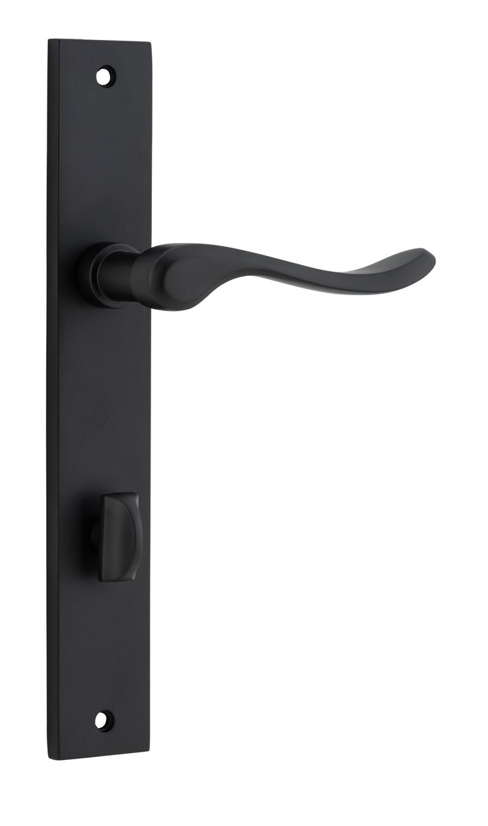 12920P85 - Stirling Lever - Rectangular Backplate - Matt Black - Privacy