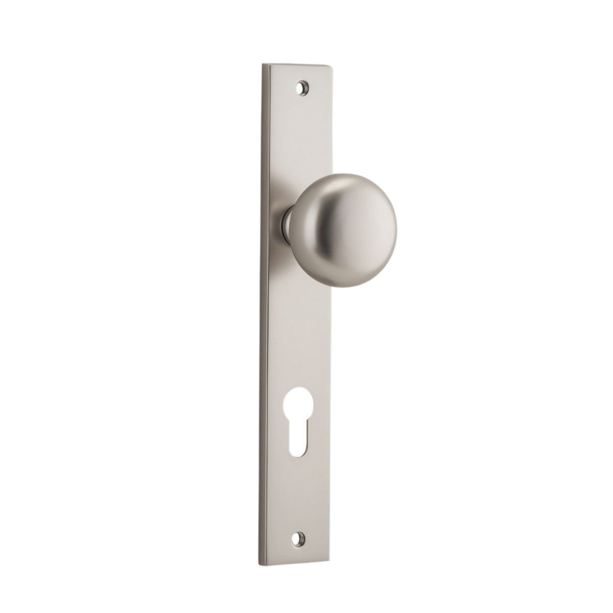 14822E85 - Cambridge Knob - Rectangular Backplate - Satin Nickel - Entrance