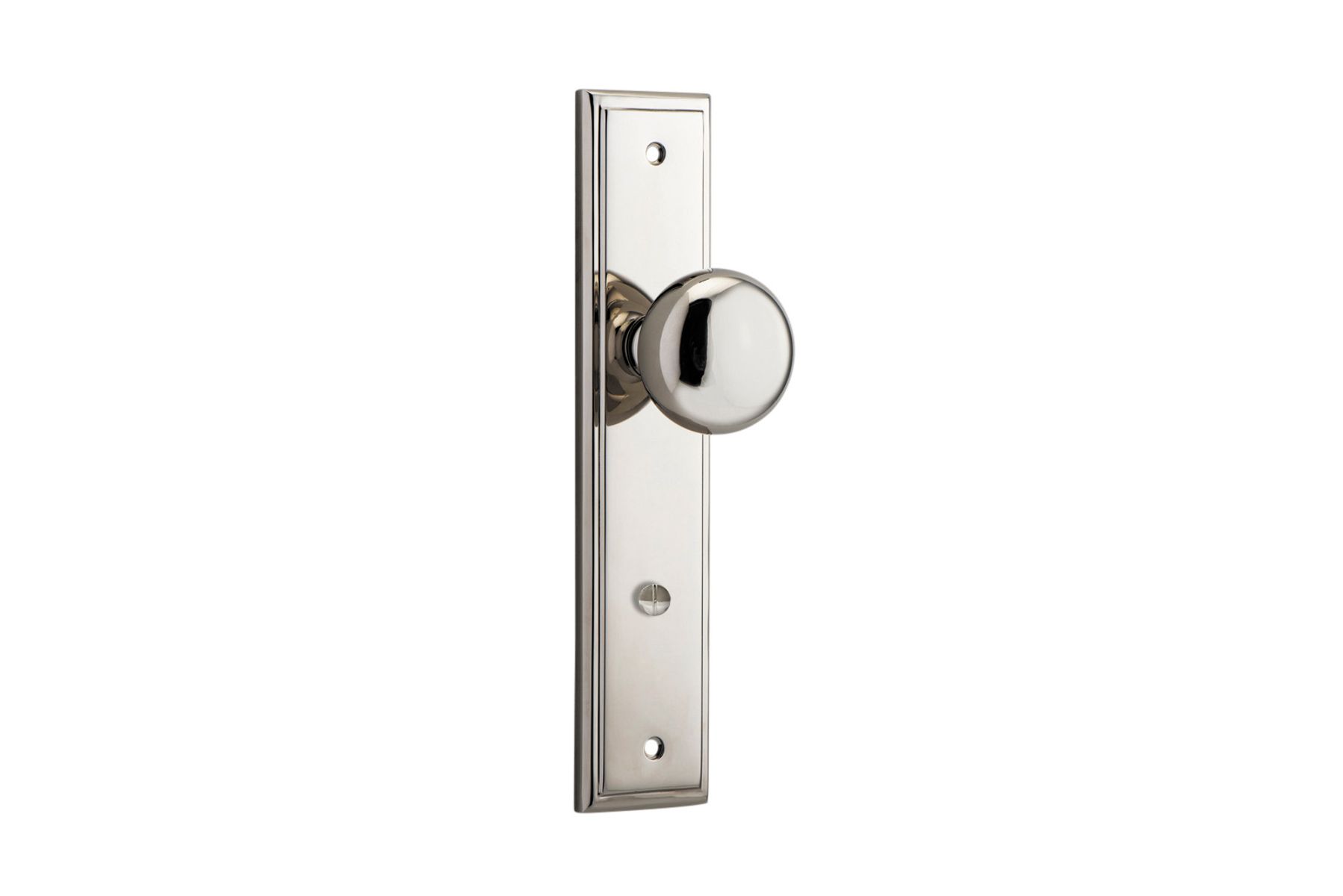 14340P85 - Cambridge Knob - Stepped Backplate - Polished Nickel - Privacy