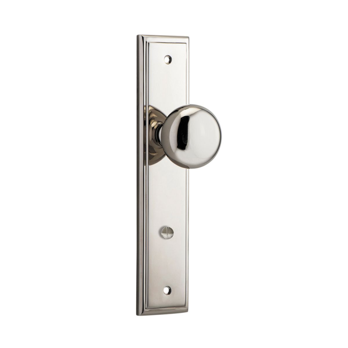 14340P85 - Cambridge Knob - Stepped Backplate - Polished Nickel - Privacy