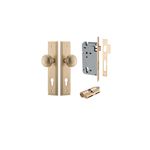 15338KENTR60KK - Paddington Knob - Stepped Backplate Entrance Kit with High Security Lock - Brushed Brass - Entrance
