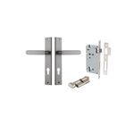 14748KENTR60KT - Bronte Lever - Rectangular Backplate Entrance Kit with High Security Lock - Satin Nickel - Entrance