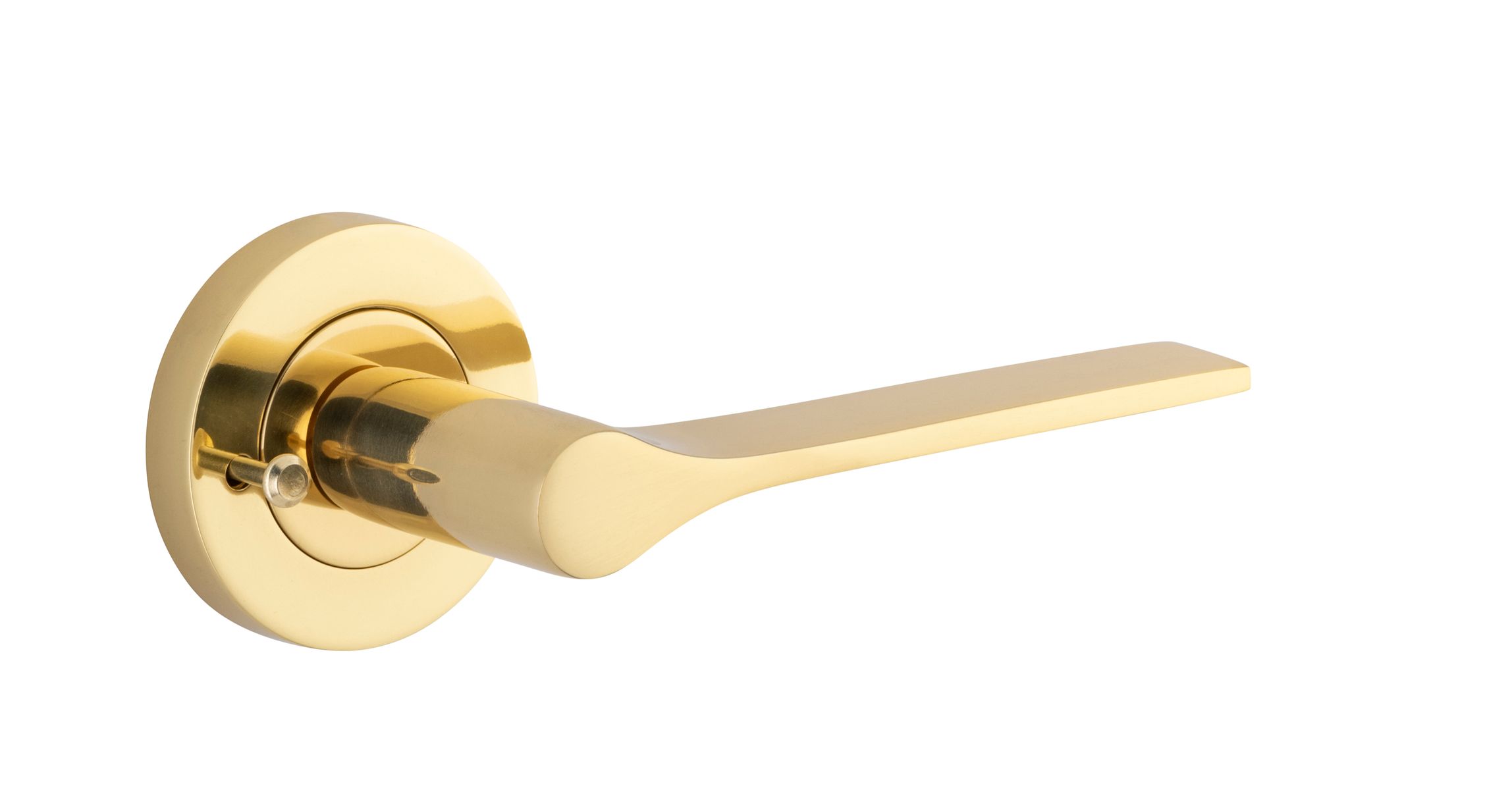 0360KIBPRIV60 - Como Lever - Round Rose Privacy Kit (Inbuilt Privacy) - Polished Brass - Privacy