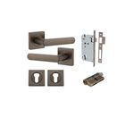 21181KENTR60KK - Osaka Lever - Square Rose Entrance Kit with Separate High Security Lock - Signature Brass - Entrance