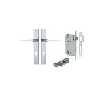 12254KENTR60KT - Como Lever - Rectangular Backplate Entrance Kit with High Security Lock - Brushed Chrome - Entrance