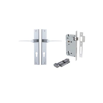 Como Lever - Rectangular Backplate Entrance Kit with High Security Lock