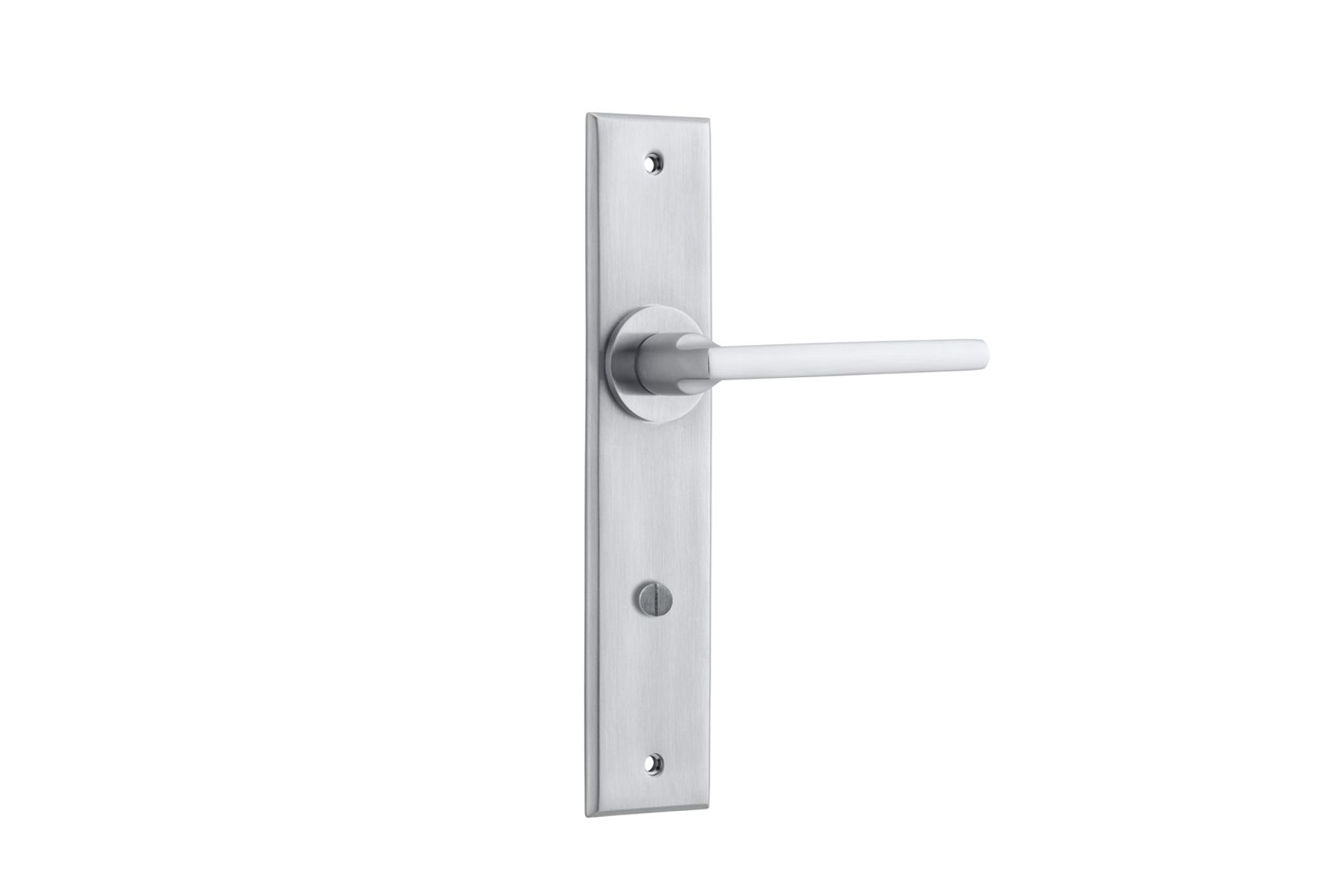 12282 - Baltimore Lever - Chamfered Backplate - Brushed Chrome - Passage