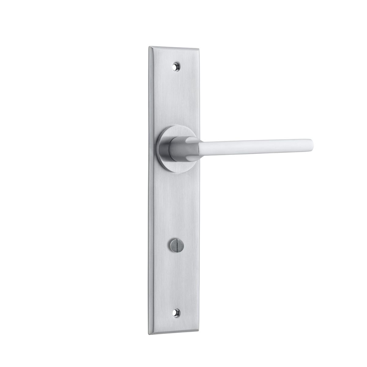 12282 - Baltimore Lever - Chamfered Backplate - Brushed Chrome - Passage