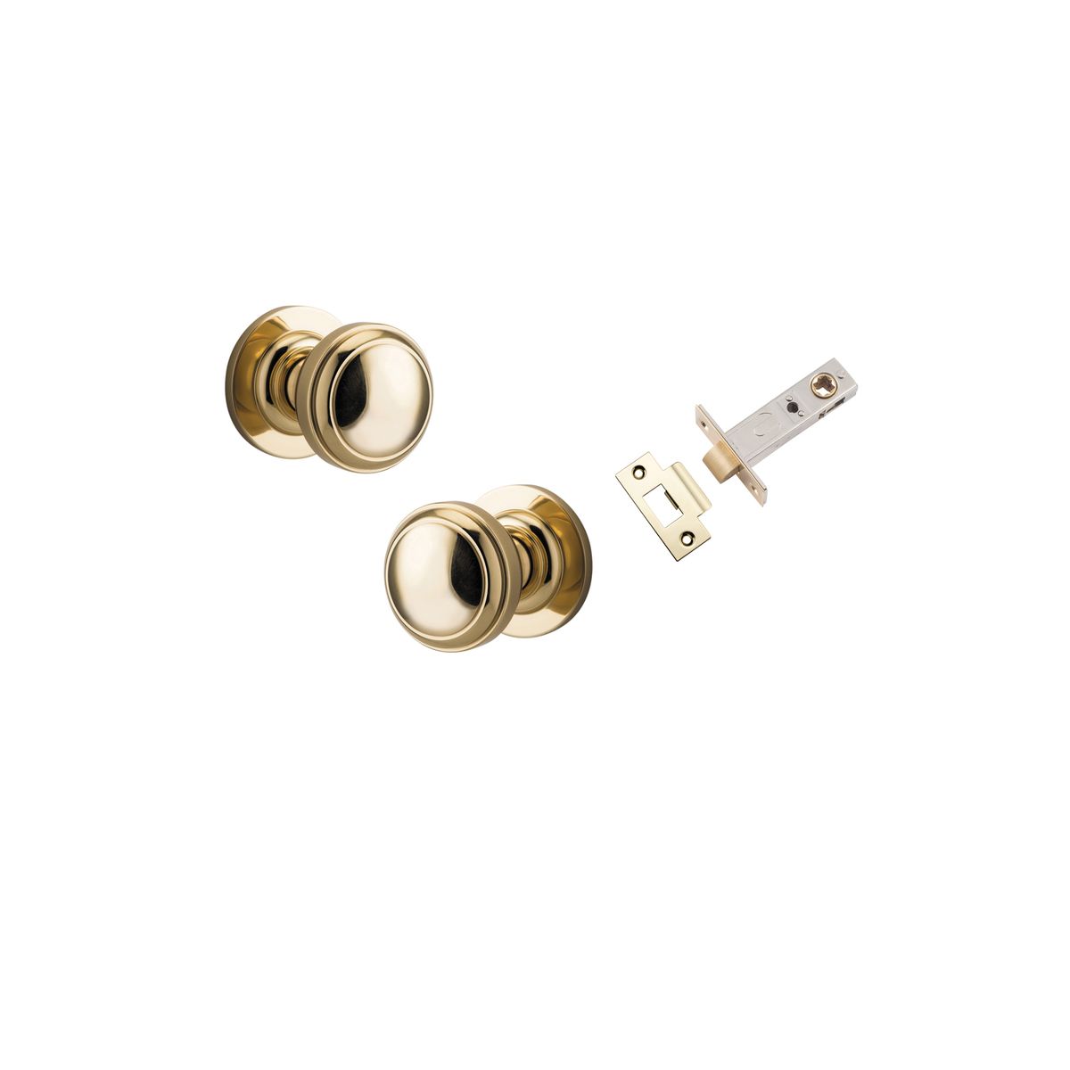 0210KPASS60 - Paddington Knob - Round Rose Passage Kit - Polished Brass - Passage