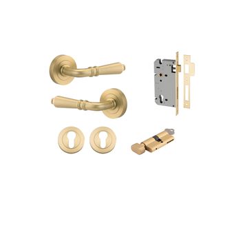 Sarlat Lever - Round Rose Entrance Kit with Separate High Security Lock
