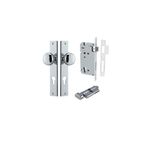 11822KENTR60KT - Cambridge Knob - Rectangular Backplate Entrance Kit with High Security Lock - Polished Chrome - Entrance