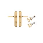 15220KPRIV60 - Annecy Lever - Shouldered Backplate Privacy Kit with Privacy Turn - Brushed Brass - Privacy