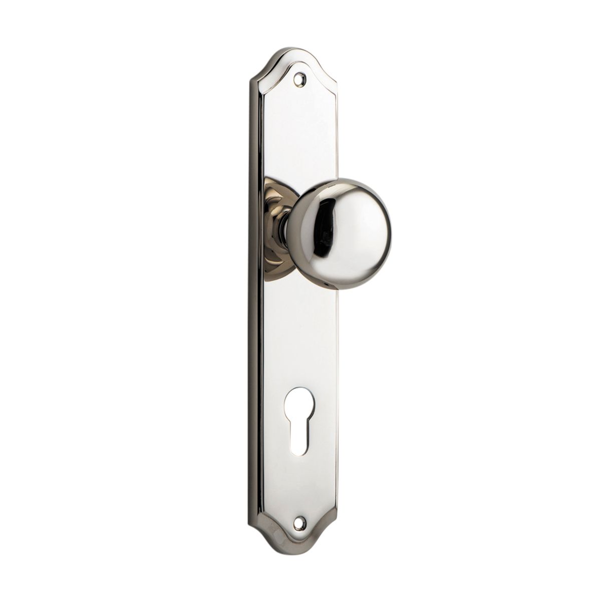 14328E85 - Cambridge Knob - Shouldered Backplate - Polished Nickel - Entrance