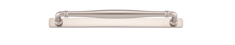 21089B - Sarlat Cabinet Pull with Backplate - CTC256mm - Satin Nickel