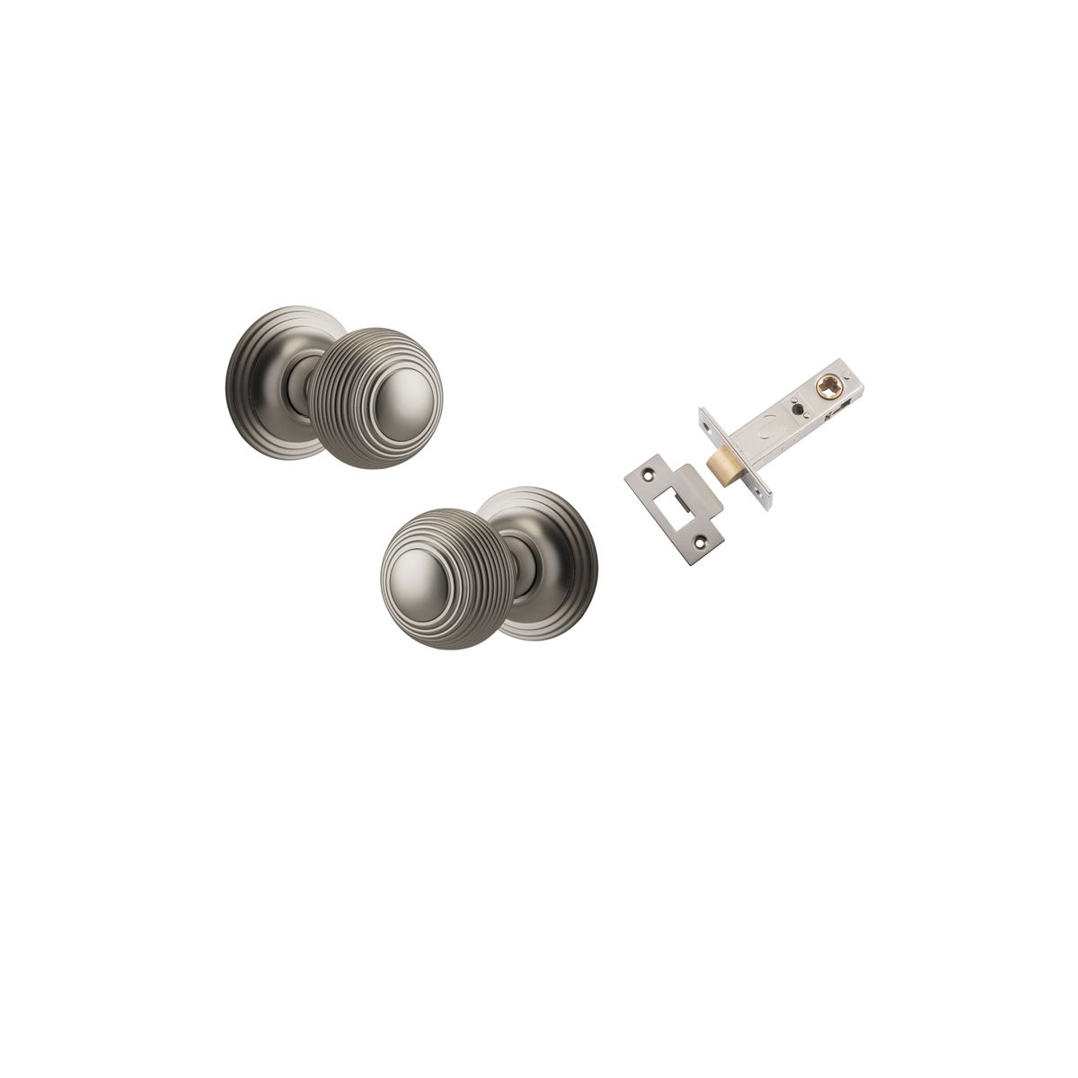 0229KPASS60 - Guildford Knob - Round Rose Passage Kit - Satin Nickel - Passage
