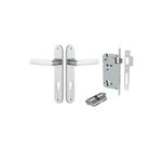 12364KENTR60KK - Osaka Lever - Oval Backplate Entrance Kit with High Security Lock - Brushed Chrome - Entrance