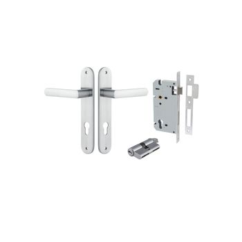 Osaka Lever - Oval Backplate Entrance Kit with High Security Lock