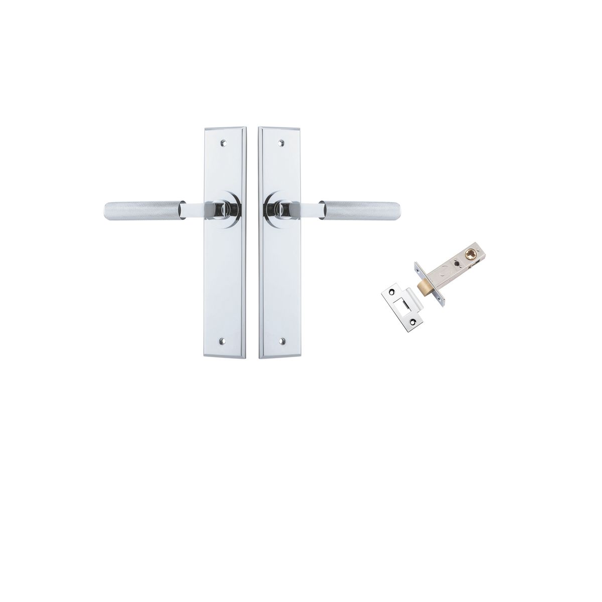 11796KPASS60 - Brunswick Lever - Chamfered Backplate Passage Kit - Polished Chrome - Passage