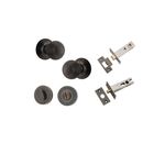 0221KPRIV60 - Guildford Knob - Round Rose Privacy Kit with Separate Privacy Turn - Signature Brass - Privacy